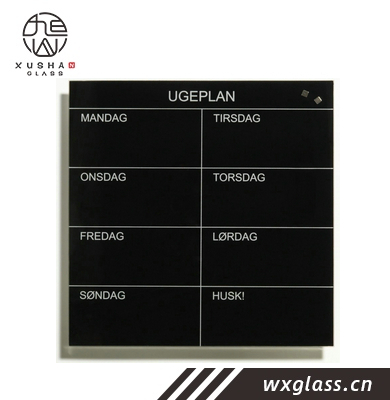 Floating Glass Dry Erase Board Weekly Calendar, 40 x 40cm, Black