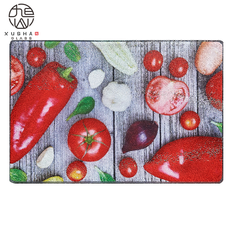 Factory Price Newest Printed Tempered Glass Cutting Board