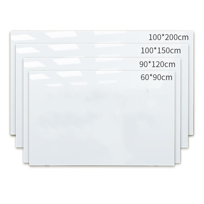 Reusable frameless wall mounted notice Floating tempered glass writing board