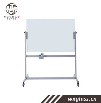 Mobile Glass Dry Erase Board, Double Sided Glass Whiteboard on Wheels Rolling with Stand, 48 X 36 Inches, Reversible & Portable Glass White Board Easel